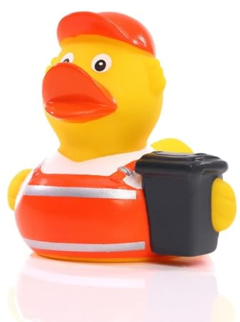 Müllmann ? Müllabfuhr - Quietscheente - - Badeente - ca. 8 cm gross