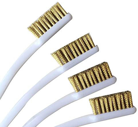 Mllepjdh Juego de 4 cepillos de metal para eliminar el óxido, cepillos de latón, cepillos de metal de pulido, herramienta para el hogar, cepillo de alambre, cepillo eléctrico para ducha, para uso