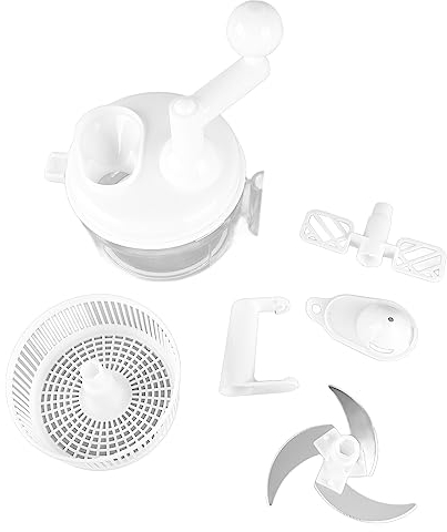 Akozon Tritaverdure a Manovella con Tritatutto per Verdure Ad Alta Efficienza con Funzioni Complete – Strumento da Essenziale Preparazione dei Pasti Facile e Veloce –