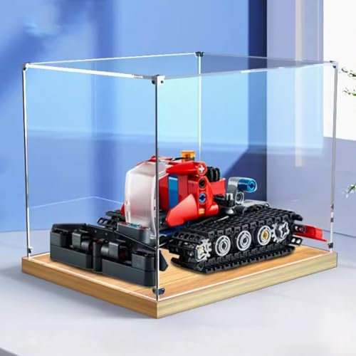 Boîte de présentation en acrylique pour chasse-neige Lego 42148, boîte de présentation transparente anti-poussière compatible avec kit de construction Lego 42148 (modèle non inclus) (couleur chêne