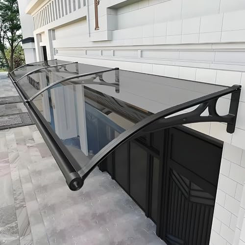 Vordach für Haustür und Terrasse mit Halterung aus Aluminiumlegierung - Polycarbonat Überdachung