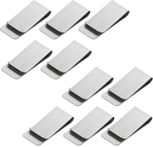 Slim Metal Cash Clip & Credit Card Holder | Polished Stainless Steel (Silver) | Secure Money and Card Organiser for Men, Women | Professional & Portable Billfold