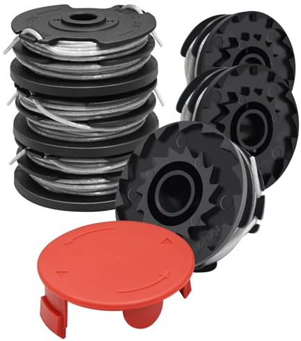Uchidodo Fadenspulen für Bosch AdvancedGrassCut36 Art 24 27 30 Rasentrimmer | 6 Stück Rasentrimmer Schnur, Länge 6 m, Durchmesser 1,6 mm mit Deckel