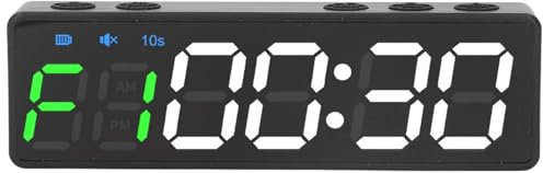 Timer da palestra， Timer da palestra timer portatile for intervalli di allenamento orologio fitness ampio display digitale con potente magnete integrato avviso di batteria scarica Multifunzione(Green