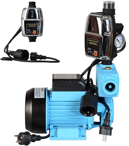 Hauswasserautomat WZP 750 mit Elektronische Druckschalter CSK 5 - Wasserpumpe (3000l/h, 750W, Förderhöhe 55m) - Gußeisen - Gartenpumpe - für Garten Bewässerung - Pumpensteuerung Trockenlaufschutz