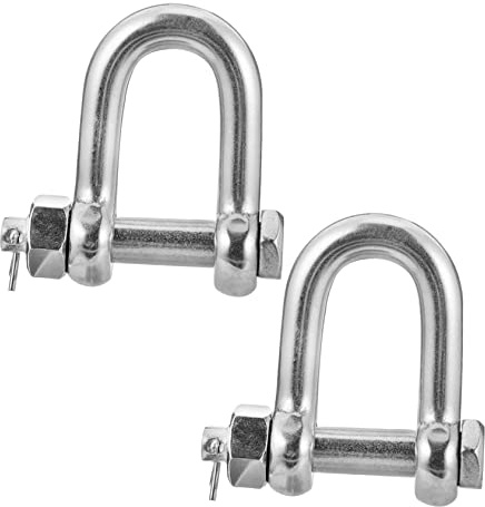 Healifty 2pièces Manille De Levage Acier Inoxydable Manille Métallique Forme à Cheval Lot pour Arrimage Et Remorquage