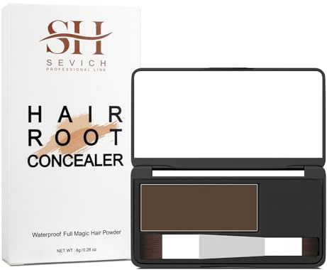 SEVICH Root Touch up, Hairline Powder with Brush, Instantly Conceals Hair Loss, Thinning Gray Hair Shadow Toppers for Women & Men, 48H Makeup Lasting, 8g Large Capacity Brown