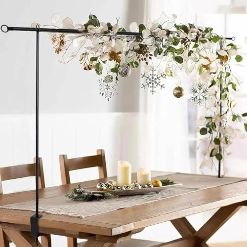 Arco da tavolo, in metallo, regolabile, con morsetti, nero, per matrimoni, feste, feste, compleanni, anniversari, decorazioni natalizie