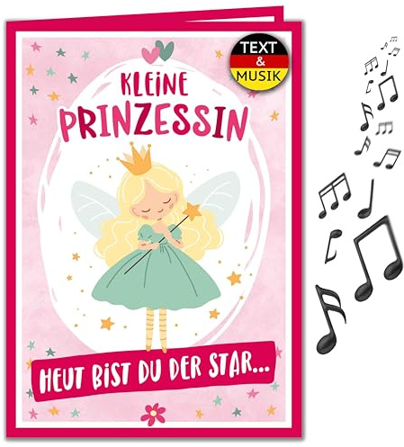 bentino MUSIK Geburtstagskarte KidsCards Prinzessin, Glückwunschkarte für Mädchen zum Kindergeburtstag