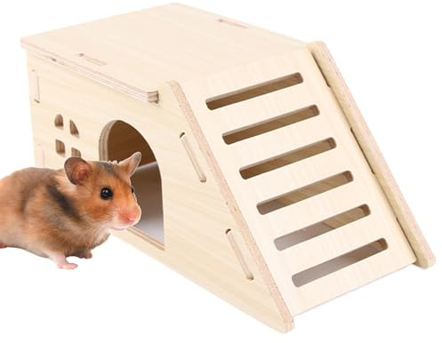 Hamsterhäuser, ausbruchsicheres Mäusehaus aus Holz, interaktives Spielzeug, Haustierzubehör, Bereicherung, Spielnest für Rennmäuse, Chinchilla, Zuhause und drinnen