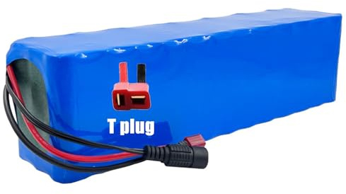 Batería Bicicleta Eléctrica 48V 30Ah Ebike Batería Iones Litio PVC Impermeable Batería de Alta Potencia con Cargador BMS para 200W 500W 1000W Motocicleta Eléctrica Scooter T Plug,48V 30Ah