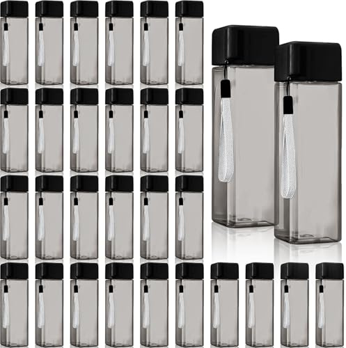 30 Stk Klare Wasserflaschen aus Kunststoff Großpack, 500 ml Wiederverwendbare Auslaufsichere Kunststoff Trinkflaschen mit Deckel, Sportflaschen für Kinder und Erwachsene, Reisen, Camping, Schule
