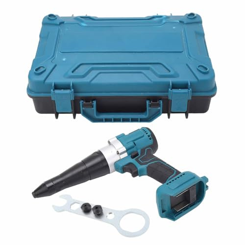 Pistola Remachadora inalámbrica, Kit de Herramientas Remachadora automática eléctrica sin escobillas, 18V para batería BL1815 BL1820 BL1530 BL1840, Azul