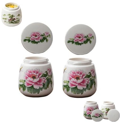 Coquetiers coquetiers cocottés avec couvercles, cuiseur à œufs à la coque vintage en céramique souple, 220 ml en porcelaine avec couvercle, ensemble de machine à œufs cuits à la vapeur pour petit