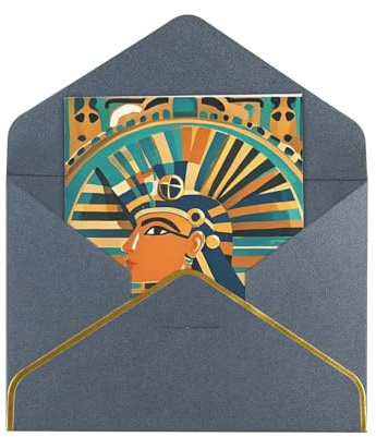 Grußkarten, 17,5 x 11,5 cm, blanko, antike, ägyptische Hieroglyphe, Grußkarte, faltbar, blanko, Grußkarten mit Umschlägen, Dankeskarte, blanko Karte für alle Anlässe