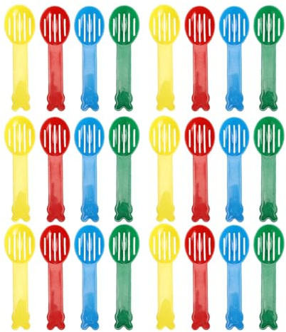 MOTHNUR 40pcs Small Plastic Litter Scoops with Leak for Hamster Sand Bath Reptile Cage Cleaning Versatile Gardening Trowels for Chinchilla Gerbil Bearded Dragon Small Animal Bedding