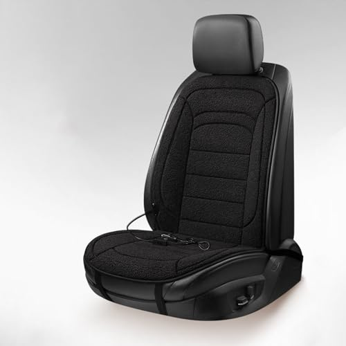 Kosinso Sitzkissen, Winter Sitzpolster Auto Universelles Autositzauflag Vordersitz Sitzkissen Car Erwachsene LKW,SUV Oder Transporter (Schwarz)