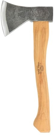 Helko Werk Rheinländer Beil 600g 36 cm C50 Stahl, Hickorystiel | geschmiedeter Beilkopf mit ballig geschliffener Schneide und Lederschutz Made in Germany