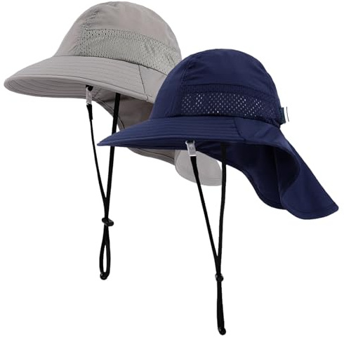 MASOCIO Sombrero de Sol Bebé Niños Verano Gorro de ala Ancha Proteccion Solar Ajustable para Exteriores Playa