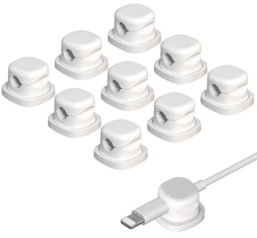 Oavie 9 Pack 360° Rotating Cable Clips, Self-Adhesive Wire Cord Organiser, Swivel Cable Management Holders for Desk, PC, TV & Kitchen Appliance Wire Tidy