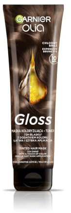 Olia Gloss färgmask - Cool brun toner för naturligt och färgat hår, 150 ml
