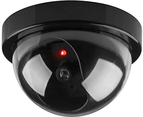 BW Dummy Camera, Home Security Fake Camera Imitation Dummy Security Camera Dome With Flashing LED Light