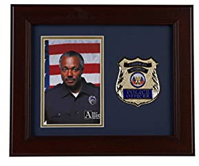 Allied Frame US Police Officer Medallion Portrait Picture Frame - 4 x 6 Picture Opening