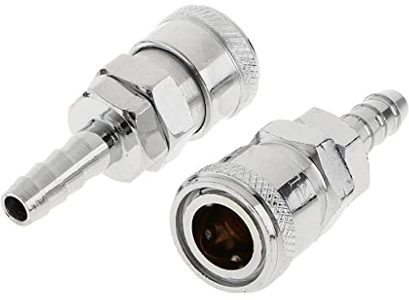Gazechimp 2x Edelstahl Druckluft Kupplung Schnellkupplung Stecker Schlauchkupplung SH20 für 8mm (Innendurchmesser) Schlauch