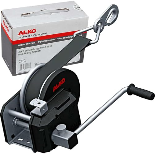 AL-KO - Treuil frein PLUS • Type 901 PLUS avec déroulement automatique • Avec bande de 10 m pour remorquer jusqu'à 900 kg.