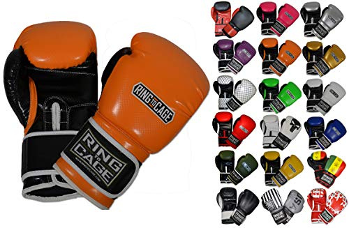 Gym Training Stand-Up Boxing Gloves (Orange/Black, Large Weighs 16oz)