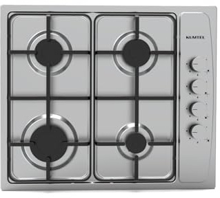 Cocina de gas de 4 quemadores de acero inoxidable
