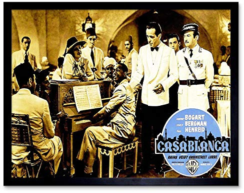 Wee Blue Coo Movie Film Casablanca Classic Wartime Drama Bogart USA Art Print Framed Poster Wall Decor Kunstdruck Poster Wand-Dekor-12X16 Zoll