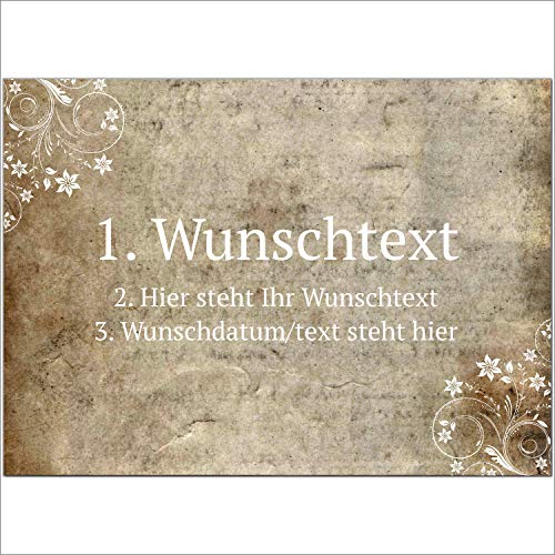 Einladungskarten Manufaktur Hamburg 8 x Personalisierte Gruß-Karten mit Ihrem Wunschtext, Vintage Papier Look, als Einladung, Save The Date, Dankeskarte oder Geburtstagskarte, DIN A6