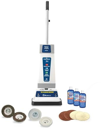 Koblenz P-820 BA Carpet Shampooer and Floor Polisher, Floor Scrubber Machine, 3-Speed, Scrubbing Brushes, Polishing Pads, Buffing Pads, Carpet Cleaner Machine, Includes Cleaners, Blue/Gray