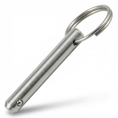 PROTECH 1 Stück Steckbolzen 8x33mm mit Kugelsicherung – Edelstahl A2 V2A – Sicherungsbolzen mit Ring – Schnellspannstift & Kugelsperrbolzen für Boot, Bimini & Maschinenbau