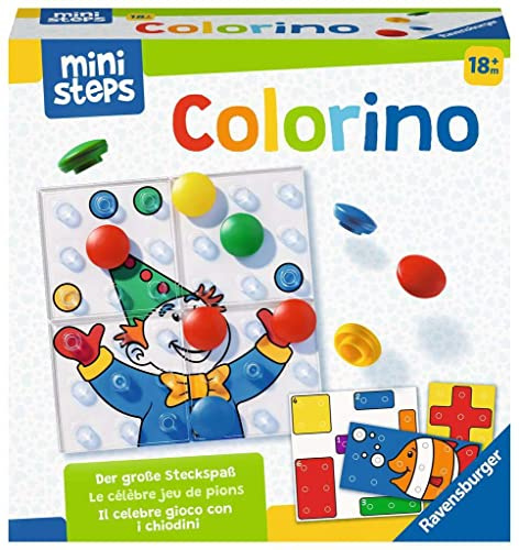 Ravensburger ministeps 4165 Colorino, Mitwachsendes Lernspiel - So wird Farben lernen zum Kinderspiel - Der Spieleklassiker für Kinder ab 18 Monaten