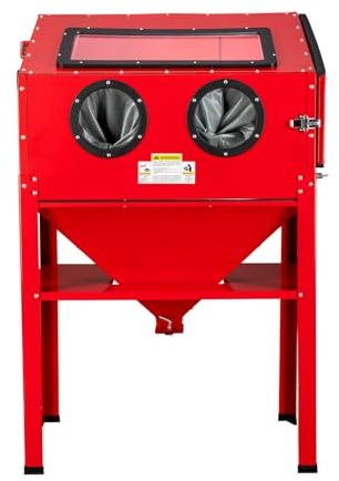 Parts-Diyer 60 Gallon Air Sandblasting Cabinet ，60-125PSI Sand Blaster Cabinet Kit Large Steel Sandblast Cabinet with Sandblaster Gun 4 Ceramic Nozzles for Stain, Rust Removal, Paint