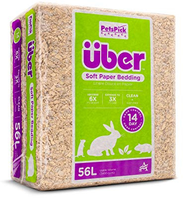 PETSPICK Uber - Biancheria da letto per animali di piccola taglia, in carta morbida, naturale, 56 l