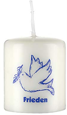 Wiedemann Kerze Friedenstaube, Osterkerze, Friedenskerze, Kirchenkerze, 6 x 5 cm, Unparfümiert