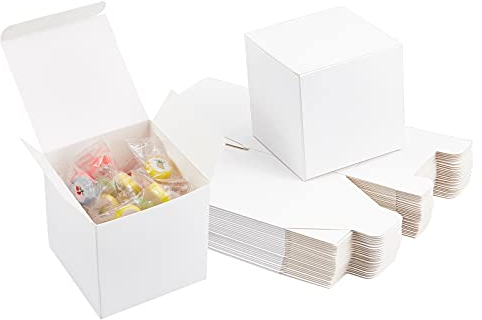 PH PandaHall 30 Pack Weiße Geschenkbox, 9x9x9cm Square Geschenkverpackungsschachtel Kartonschachteln für Weihnachten Party Geschenke Hochzeit Brautjungfern Cupcake Geburtstag Handgemachte Seife