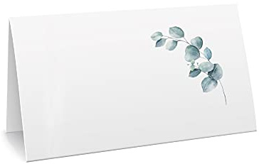 CLEVER SIGNS Place Cards for Wedding or Party, Seating Place Cards for Tables, Scored for Easy Folding, Flower Design 100 Pack, 2 x 3.5 Inches