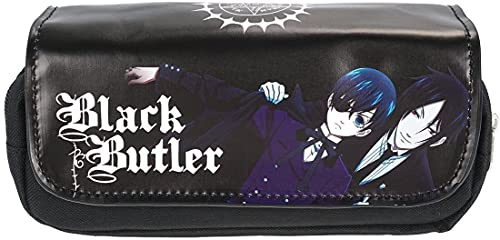 CosplayStudio Große Black Butler Federtasche mit PU-Leder Abdeckung | Schwarz
