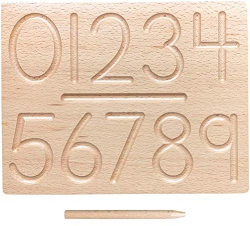 TBEONE Wooden Alphabet/Number Tracing Boards, A to Z Montessori Writing Practice Learning Board Educational Drawing Boards for Kids