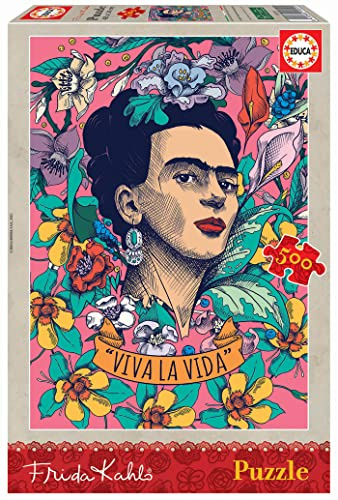 Educa - Puzzle 500 Teile für Erwachsene | Viva la Vida, Frida Kahlo, 500 Teile Puzzle für Erwachsene und Kinder ab 11 Jahren, Kunst (19251)