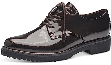 Marco Tozzi Zapatos con Cordones para Mujer, Mocca Patent, 39 EU