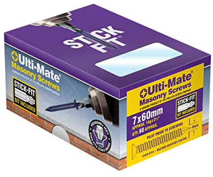 Ulti-Mate Concrete/Masonry Screws - 7.0 x 60mm (box of 80)