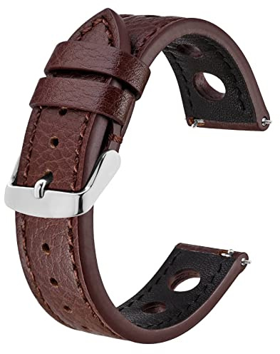 BISONSTRAP Rally Uhrenarmband, Uhrenarmbänder aus Leder für Herren, Bandbreite 18mm 20mm 22mm