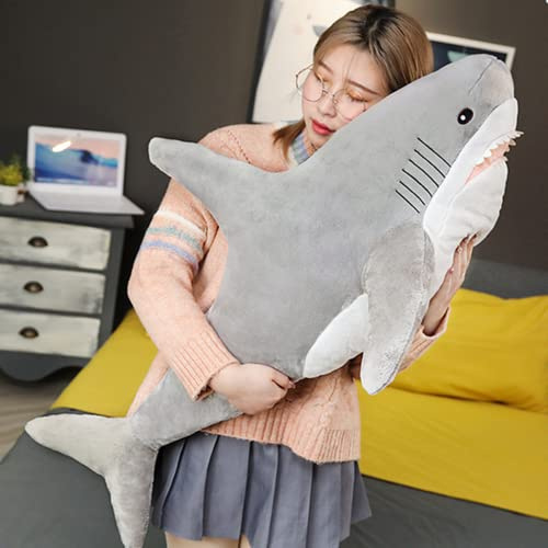 DongAi Peluche Squaletto Giocattolo Cuscino, Peluche Gigante Squaletto da 80 Centimetri, Super Morbido e Carino, Giocattolo di Peluche per Bambini, Ragazzi e Ragazze, Decorazione per la Camera, Regalo