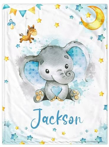 Dvnoua Personalisierte Babydecke mit Namen Datum Wunschtier, Flauschige Kuschelige Baby Decke Kinderdecke, Winter Babydecken Junge Mädchen Neugeborenen Geschenk Kinderbettdecke