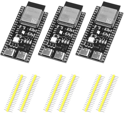 XTVTX 3 pièces ESP-32-S3-DevKitC-1 WROOM-1-N16R8 Cartes de développement 16M de mémoire Flash à Extension Externe 8M PSRAM avec WiFi, Bluetooth 5.0 pour Arduino